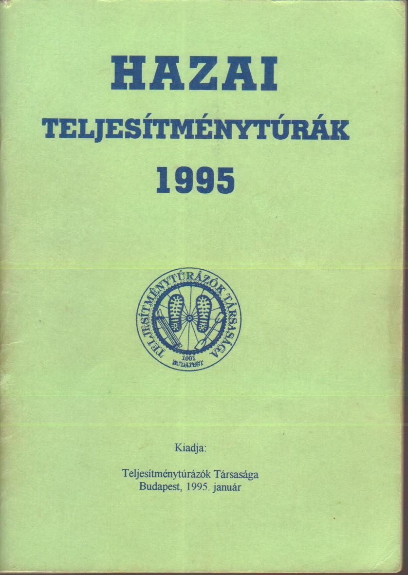 Teljesítménytúra Naptár címlap 1995
